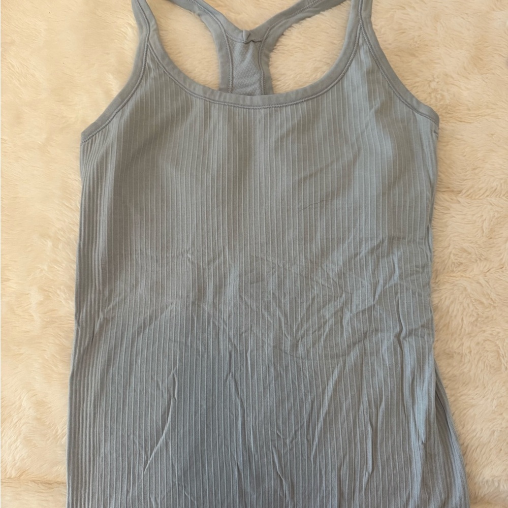 lululemon athletica Light Blue Ribbed Tank Top-ebb to street tank